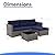 i-VTIES Patio Furniture Set, 3 Pieces Patio Wicker Conversation Sofa Set, Outdoor/Indoor Wicker Rattan Sofa with Cushion, Pillows and Glass Table(Blue)