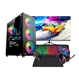 Computador Gamer Completo AMD Ryzen 7 5700G, Gráficos Radeon VEGA 8, 16GB DDR4, SSD 1TB, Fonte 500W, Monitor 23' 75Hz, Kit Gamer