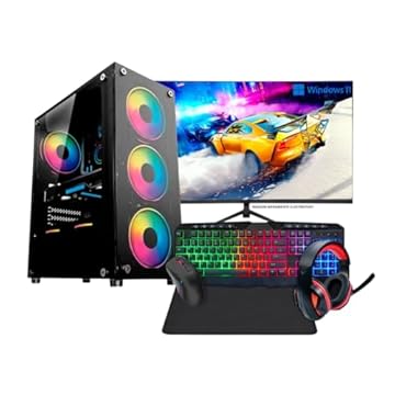 Computador Gamer Completo AMD Ryzen 7 5700G, Gráficos Radeon VEGA 8, 16GB DDR4, SSD 1TB, Fonte 500W, Monitor 23" 75Hz, Kit Gamer