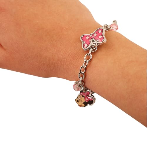 Disney Minnie Mouse Charm Bracelet for Girls - Bundle with Minnie Mouse and Daisy Duck Charm Bracelet and More | Disney Charm Bracelet Set2
