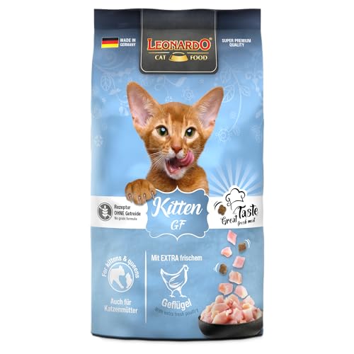 LEONARDO Kitten GF dla kotów, 300 g, ze świeżym drobiem i makrelą, lekkostrawny, bez zbóż, pojedyncza karma, Made in Germany