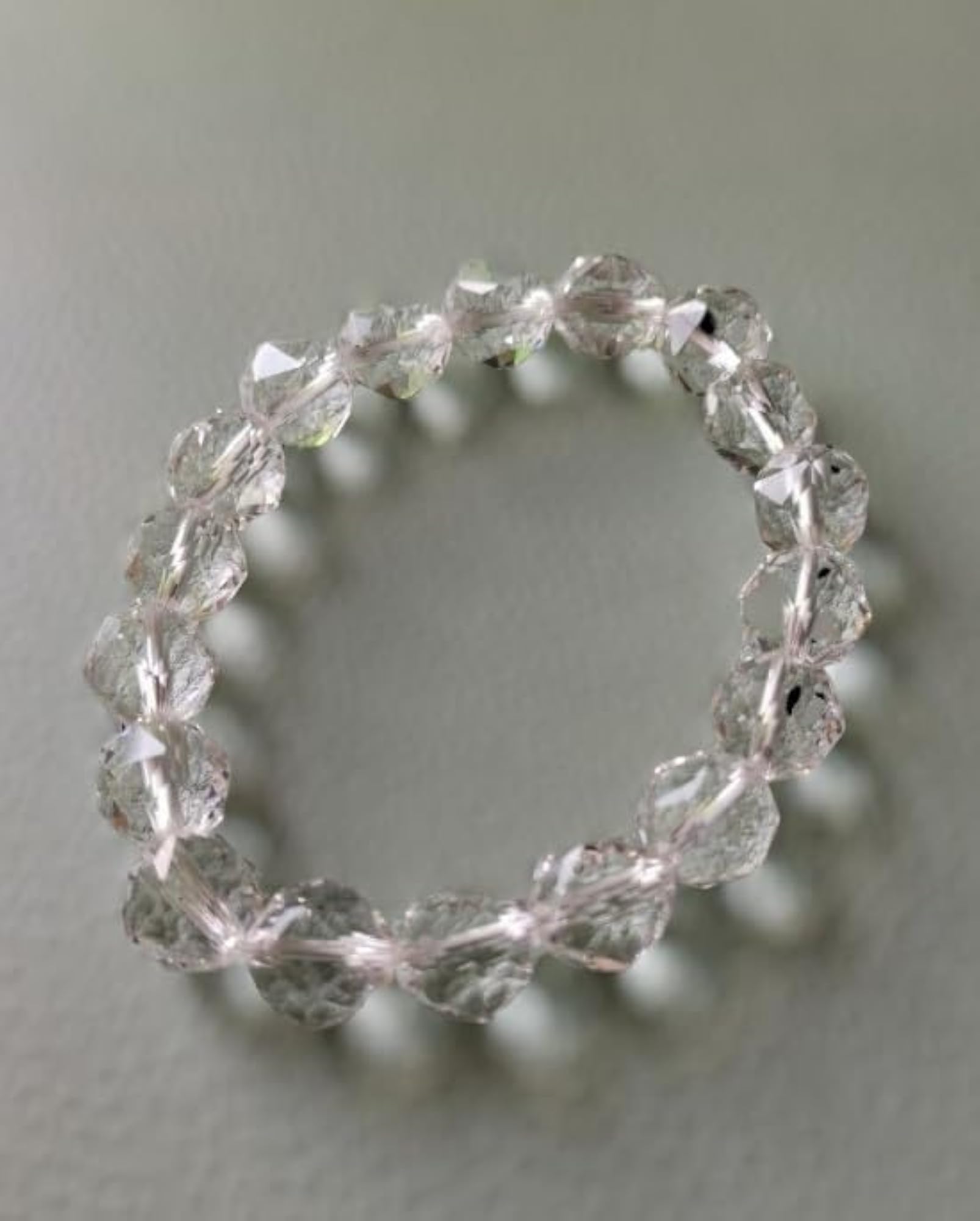 Unisex Handknoted Stretchable Sphatik Bracelet, Certified