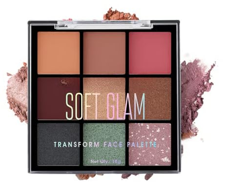 Transform Face Palette | All-in-One | 9 Eyeshadows, 2 Blushes, Highlighter & Contour | Matte + Shimmer Finish | Highly Pigmented | Travel Friendly Makeup Kit (Soft Glam - Shade 01) – 18g-image-35