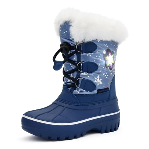 Nova Mountain Boys Girls Little Kids Winter Snow Boots,NF NFWBL880 NavySnow 7