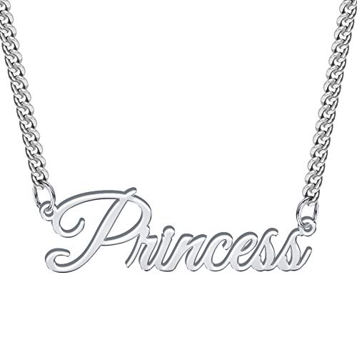 TERRALIX Personalisierte Namenskette mit Curb Chain – Edelstahl...