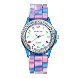 Women's Quartz Watch Rhinestone Rainbow Color Silicon Jelly Fun Play Colorful Casual Dress Wrist...