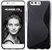 Produktbild Energmix Silikon Hülle kompatibel mit Huawei P10 Plus S-Line Tasche Case Zubehör Schale in Schwarz