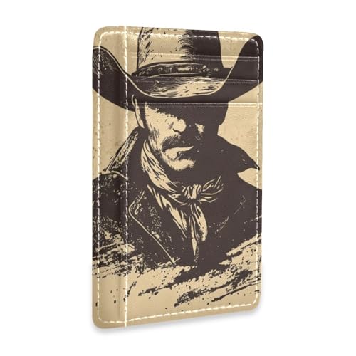 Western Cowboy leather small womens wallet slim with money clip RFID Blocking credit card holder for Men and Women