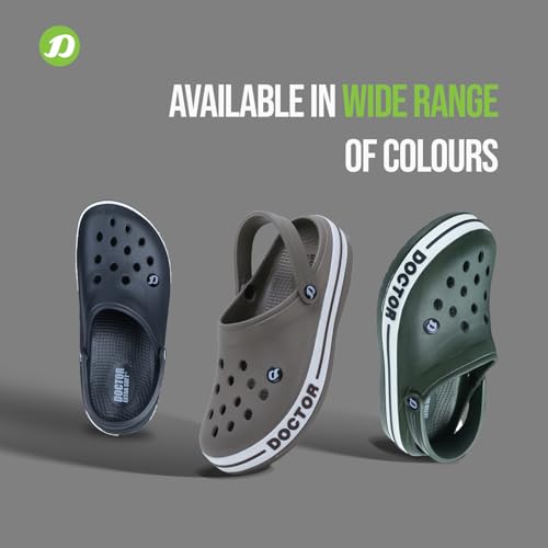 Image of DOCTOR EXTRA SOFT Men's Ultra Soft Casual Clogs /Sandals with Adjustable Back Strap for Adult | Comfortable | Light Weight | Stylish & Anti-Skid | Waterproof & Everyday Use Mules for Gents & Boys D-502
