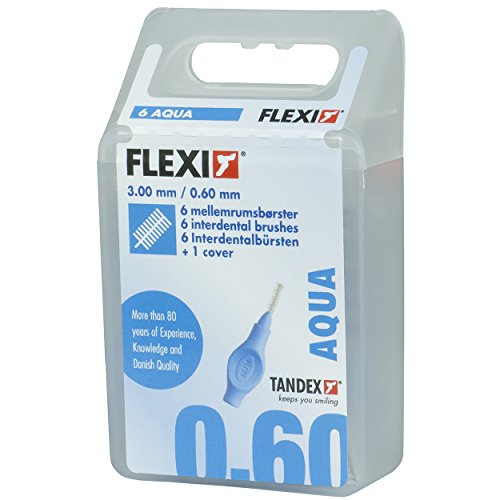 Brossettes interdentaires Tandex Flexi bleu 0,60 mm en lot de 3 packs pour hygiène ciblée