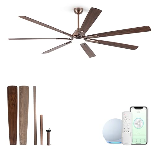 84" Oil Rubbed Bronze Smart Ceiling Fan with Light via WiFi Alexa Controls by Minislak - Used condition - Image 2