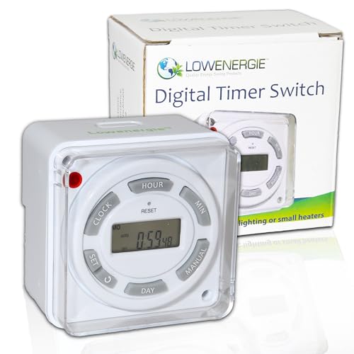 Digital Programmable Timer Switch – 7 Day 16 ON/OFF, Hardwired Wall Switch, LCD Display, Mains Wired Control for Lighting, Appliances & Heaters, Energy Saving, Security Automation
