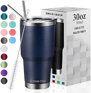 30oz Tumbler with Lid, Insulated Stainless Steel Travel Tumbler by Umite Chef, Insulated