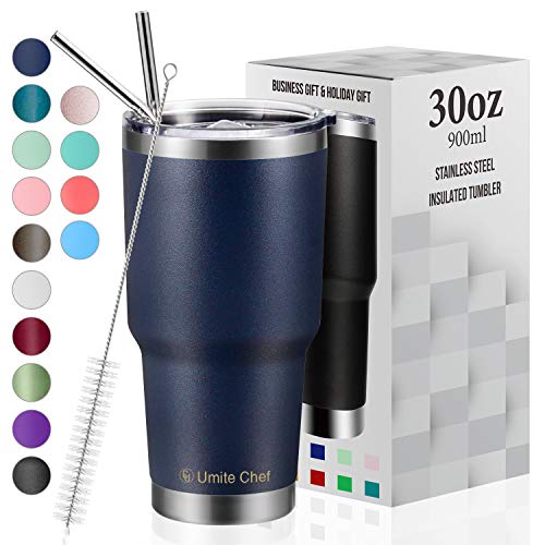 30oz Tumbler with Lid, Insulated Stainless Steel Travel Tumbler by Umite Chef, Insulated
