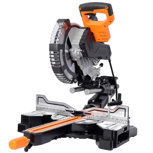 YATON 10-Inch Dual Bevel Sliding Miter Saw, 2-Speed Compound Miter Saw with LED Shadow Line, 45° Bevel & Miter Cuts, Steel Frame Precision Power Saw for Wood, PVC & Soft Metal