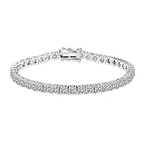 RABNZHDEO Custom 18K White Gold 5mm Real D Color VVS1 Moissanite Tennis Chain Bracelet For Women Men Jewelry Pass Diamond Tester Gift