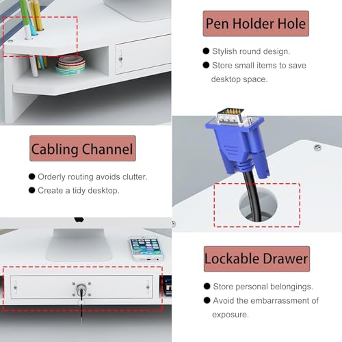 Support moniteur double écran et rehausseur ordinateur portable d'angle - 6