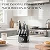 Knife Set Premium, Kitchen Knife Block Set 14 Pcs Japanese High Carbon Stainless Steel Enduring Razor Sharp, Black Chef Knives Set for Kitchen with Built-in Sharpener and Acacia Wood Block