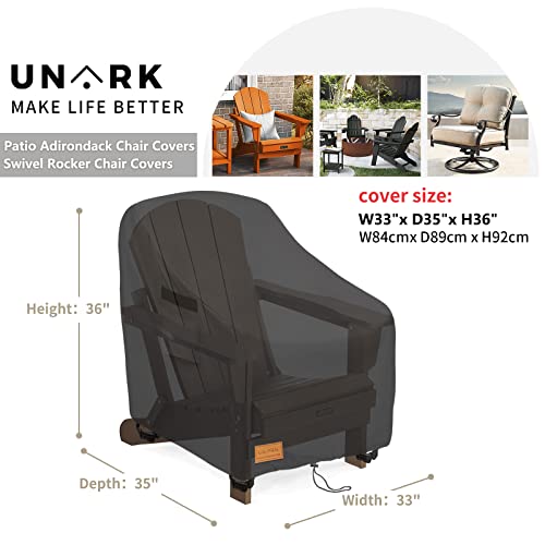 Unark Outdoor Swivel Chair Covers,Outdoor Rocking Chair Covers(W 33 X D 35 X H 38.5 Inches Black)Outdoor Rocker Covers Waterproof,Slipcover For Swivel Rocker Chair,Furniture Patio Rocker Cover 2 Pack #TOP1