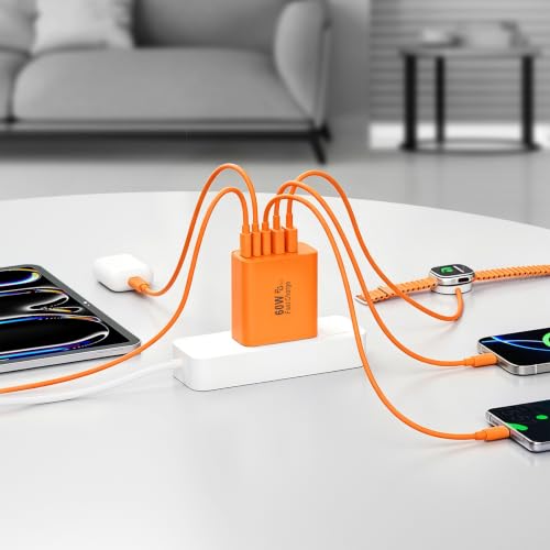 Image of USB C Charger Block, 60W 5-Port Type C Charger Fast Charging Blocks
