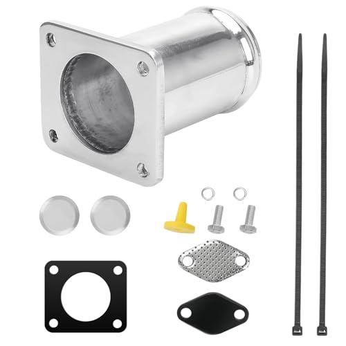 Hugwish egr Cooler Delete para M47 M47N M57 M47N2 M67 M47R, kit de repuesto de eliminación EGR para E46 E39 E53 E83 E38 E65, tubo de repuesto de aluminio aplicable para vehículos diésel