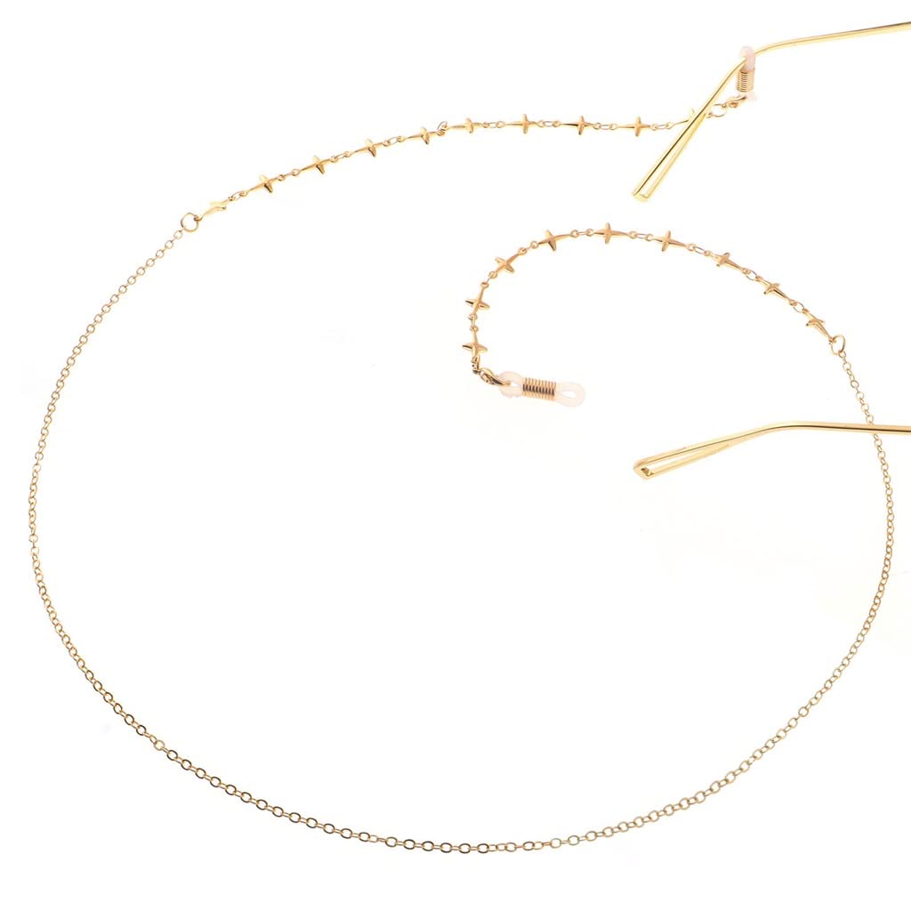 Mode Gold Rhombus Geometrische Perlen Brillenkette Brillenseil Brillenkette