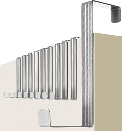 4smile perchero puerta - 10 piezas ganchos de acero inoxidable con almohadillas de fieltro – colgador práctico para distintos espacios – percha puerta