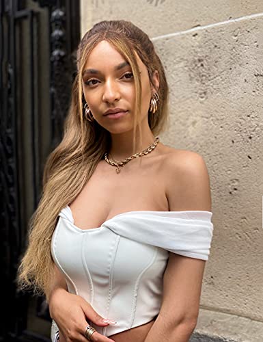 L'vow Women's Elegant Pu Leather Corset Crop Top Off Shoulder Mesh Sleeve Boned Bustier(White,Xxl) #TOP1