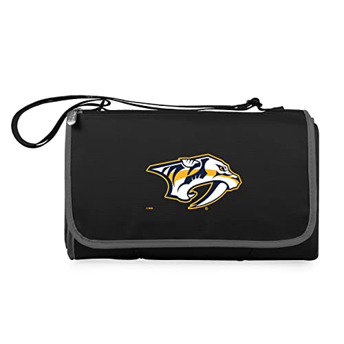 PICNIC TIME NHL Utah Hockey Club Blanket Tote Outdoor Picnic Blanket, Beach Blanket, Camping Blanket, (Black with Black Exterior)