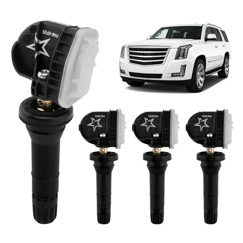 HQPASFY Tire Pressure Sensor TPMS, Compatible with Cadillac Escalade/Silverado/Express, Chevy Suburban/Tahoe, GMC Yukon, Buick Lacrosse & More, Replaces# 13598771 13598772 (4PCS)
