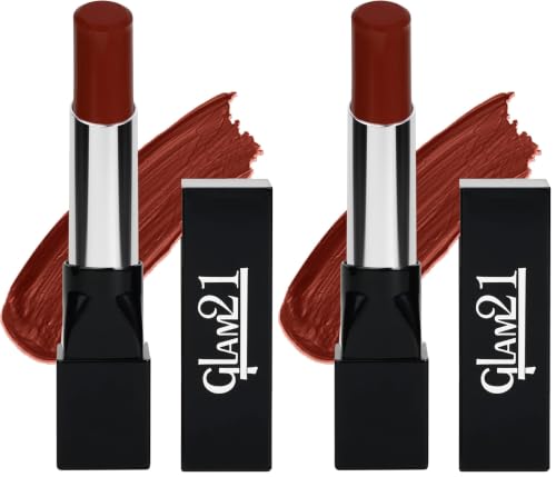 Image of Glam 21 Ultra Velvet Lipstick | Long-lasting stay on lips | Lovely matte finish | 2.5gm | Nude Beauty-18 (Pack of 2)