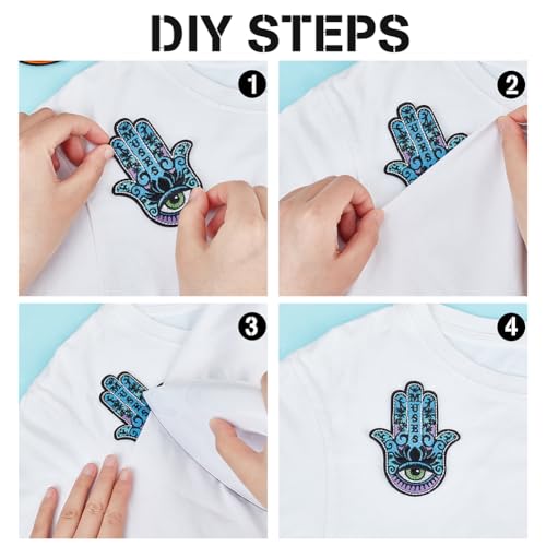 Écusson œil de Fatima patch brodé main pour customisation robe et veste - 4