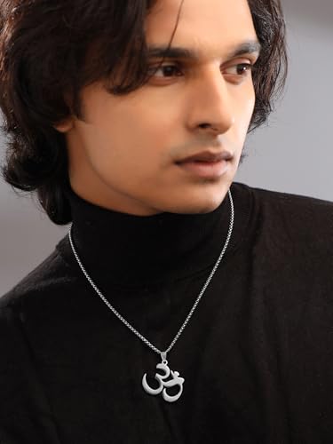 Image of Yellow Chimes Chain Pendant for Men Fashion Black Silver Pendants For Men |Shaped Pendant Necklace | Stainless Steel Chain for Men | Accessories for Men | Birthday Gift for Men & Boys