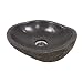 Produktbild wohnfreuden Naturstein - Waschbecken 30 cm rund oval grau Steinwaschbecken Stein