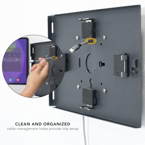 Mount-It! Lockable Tablet Wall Mount for Samsung Tab A9+, S9, S9 FE, S8, A8 – Fully Enclosed Security Case, Anti-Theft Tablet Holder, VESA Compatible, Flush Wall Mount, Heavy-Duty Steel, Black by Mount-It! - Image 8