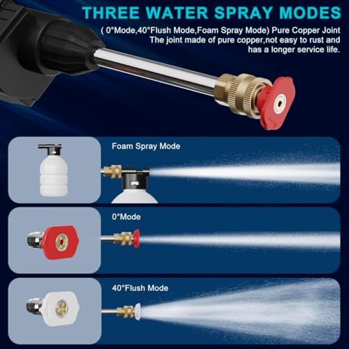 Image of Vruta (Double Battery) Car Washer High Pressure Gun Rechargeable 48V 12000mAh | Cordless Portable Wireless Pressure Washer Gun | Car Wash Bike Washing Cleaning with Adjustable Nozzle, Car Washing