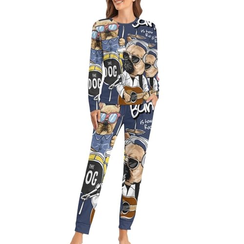 Pyjama femme sleepwear t-shirt manches longues pantalon vêtement de nuit
