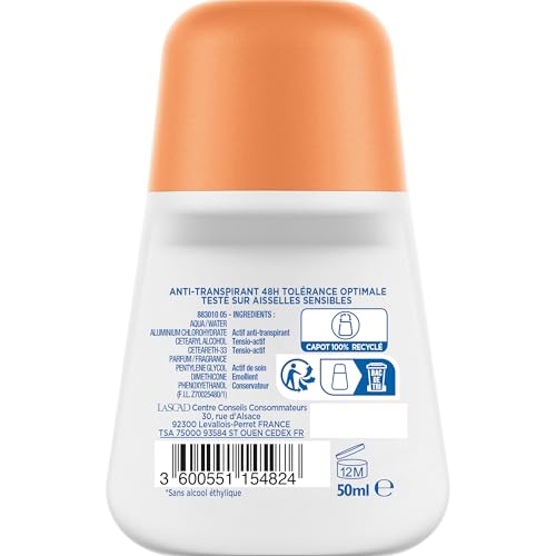 Déodorant Bille Anti transpirant 48h Tolérance Optimale Mixa Le Roll on - vue 3