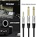 DTech 3ft 3.5mm to 1/4 Adapter Audio Stereo Cable TRS 1/8 to Dual Quarter Inch TS 6.35mm Y Splitter Guitar AMP Aux Cord for Headphones Jack Laptop Speaker Phone Mixer