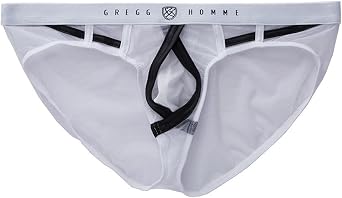 Gregg Homme Mens Erupt Enhancing Ring Mesh Brief, 140003, White, S
