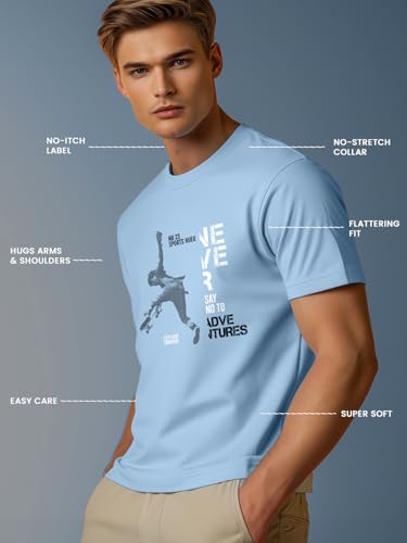 Image of Nobero 100% Cotton Tshirts for Men Combo Pack of 3 | Regular Fit | Printed | Round Neck Half Sleeve