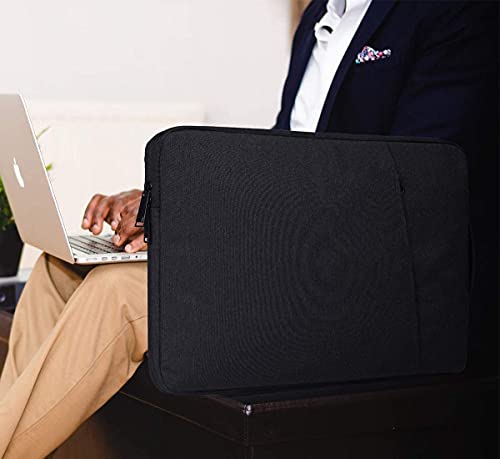 Image of Dynotrek Zipper 11.6 Laptop Sleeve Waterproof Slim Case Cover Bag with Charger Pouch Handle Compatible with Surface Pro 9 8 7 / Go 2 3, MacBook Air 11-12 Inch HP Asus Samsung Chromebook -Charcoal Black