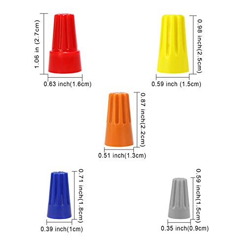 100 Pcs P4 Yellow Spring Insert Twist Caps Connection Electrical Wire Connectors Nuts Screw Terminals Assortment (Yellow) #TOP3