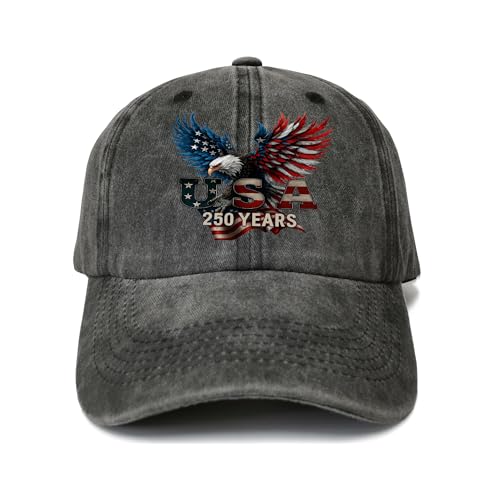 Jbuzrey 250th Anniversary USA Hat 1776-2026 Baseball Cap American Eagles Hat Adjustable Patriotic Hats for Men Women