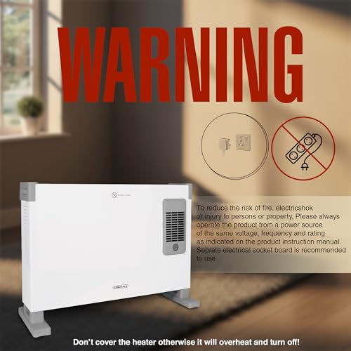 Belaco 2000W Turbo Convector Electric Heater with Fan | 3-Speed Heat Settings & 24-Hour Timer | Energy-Saving Portable Room Heater for Home & Office | White - Image 8