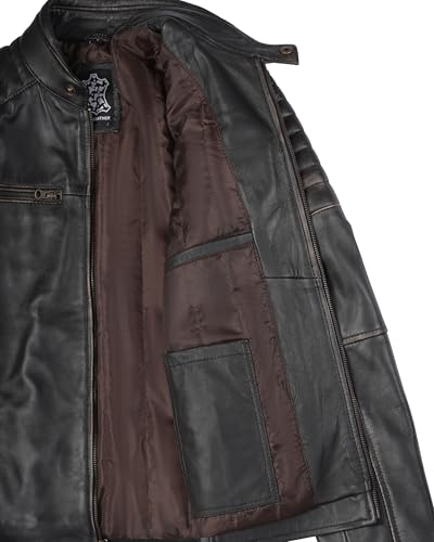 Image of Decrum Real Lambskin Mens Leather Jacket