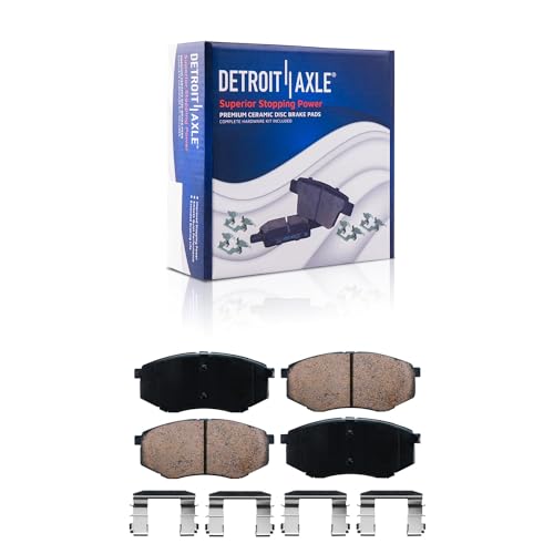 Image of Detroit Axle - FWD Brake Pads for 2010-2011 Hyundai Tucson, 2011 Kia Sportage, Front and Rear Ceramic Brake Pads w /Hardware Replacement