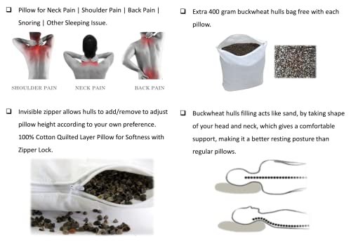 Image of Buckwheat Hulls Pillow |Pillow for Neck Pain | Shoulder Pain | Back Pain | Other Sleeping Problem (Dark Green)