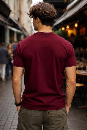 Image of INKKR Regular Fit Half Sleeves Round Neck Typographic Printed Cotton T-Shirt