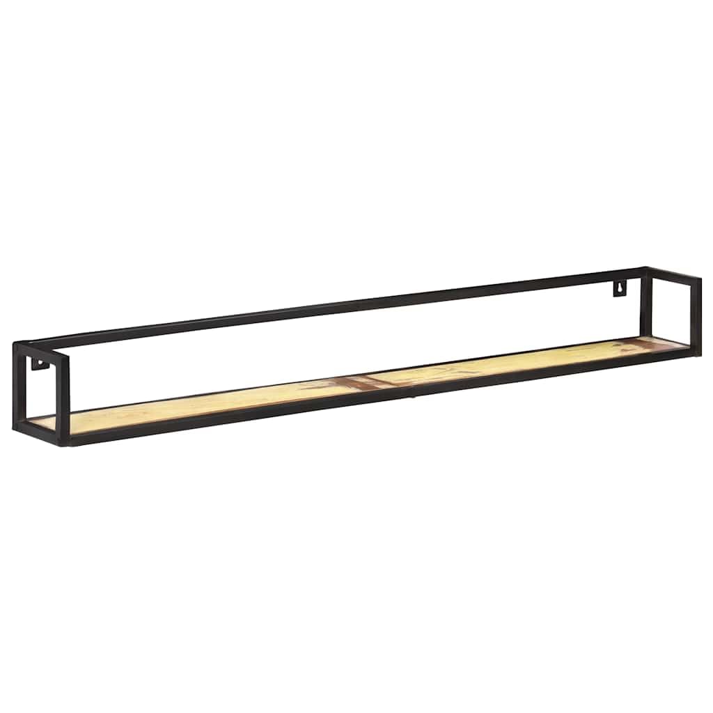 Wandregal 2er Set 160 cm Altholz Massiv Eisen